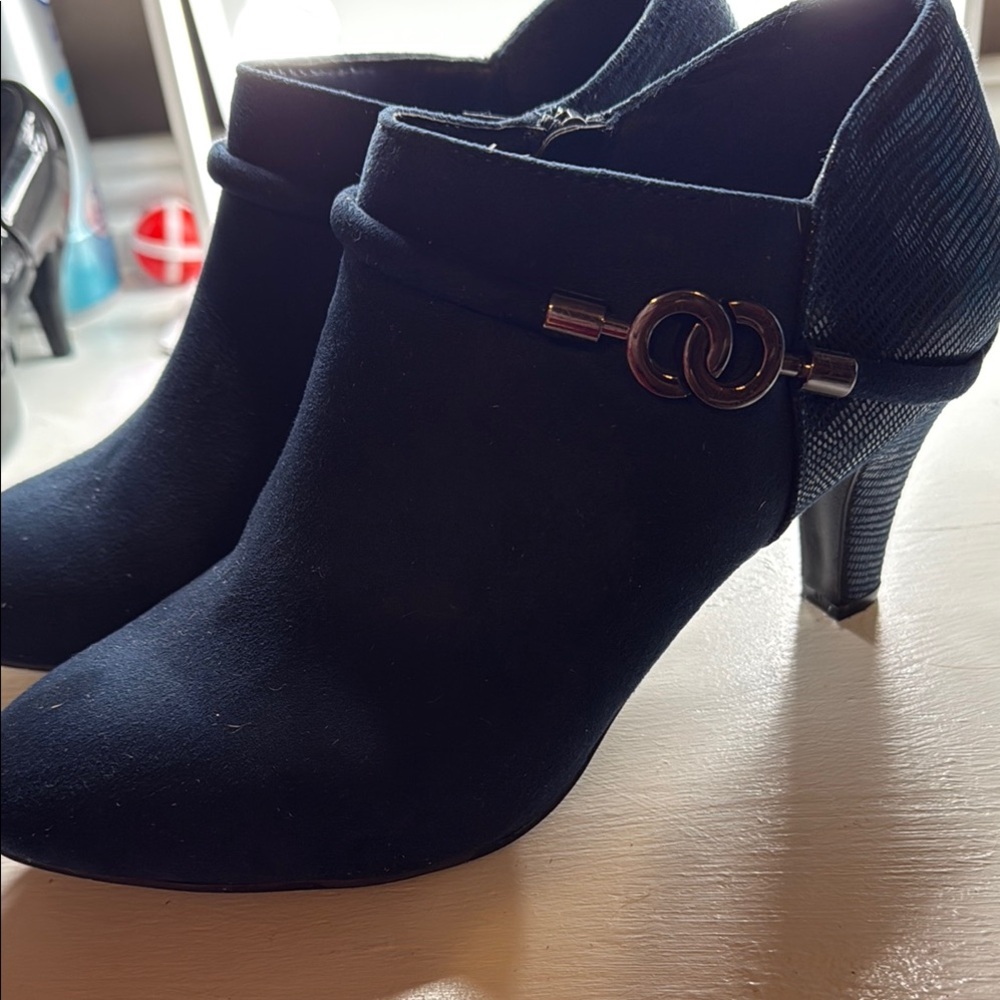 Karen Scott Blue Ankle Boots with Side Buckle